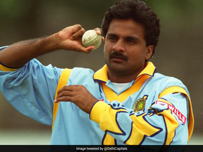 Javagal Srinath during his bowling action for India, representing one of India's finest fast bowlers.